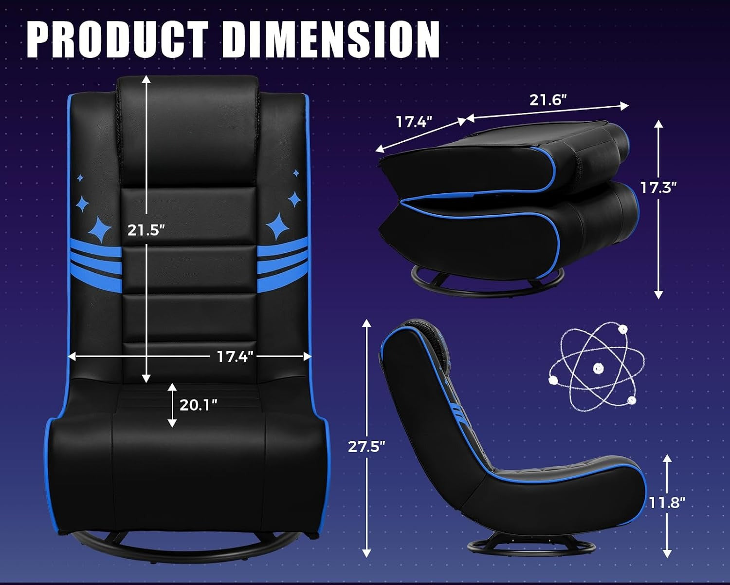 Foldable Swivel Floor Gaming Chair