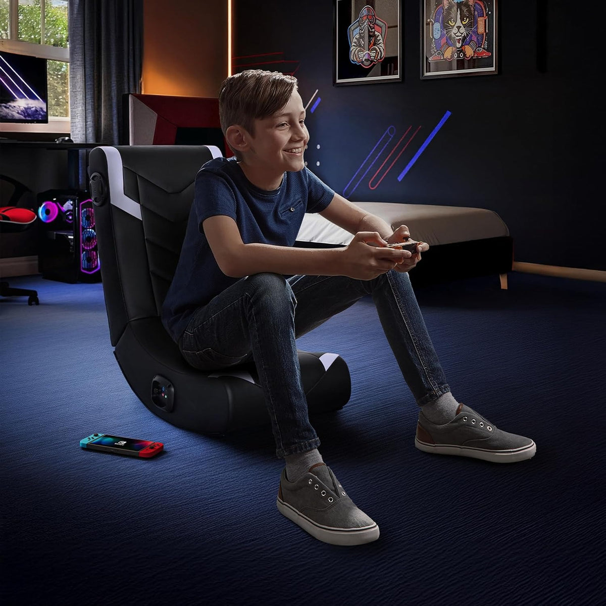 Audio Foldable Floor Rocker Gaming Chair