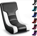 Black & White Adjustable Floor Rocker Gaming Chair
