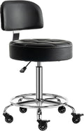 Lockable Rolling Hydraulic Adjustable Stool with Backrest