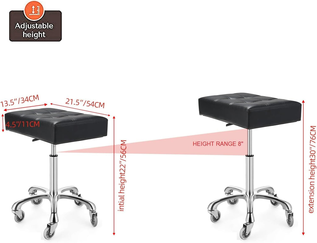 Heavy Duty Backless Adjustable Rolling Stool