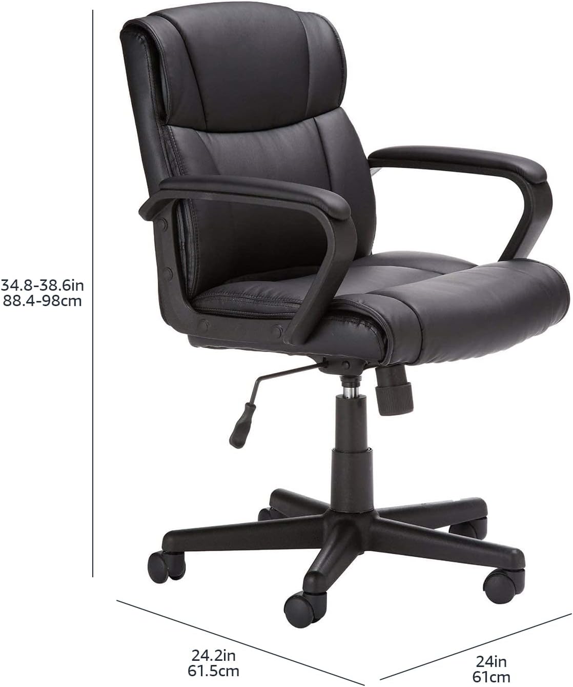 Mid-Back Faux Leather Office Task Chair