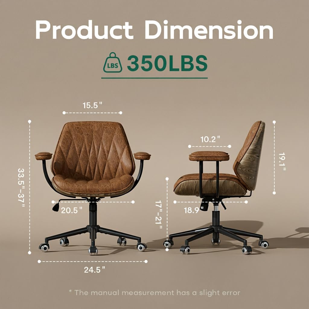 Brown Faux Leather Executive Office Chair