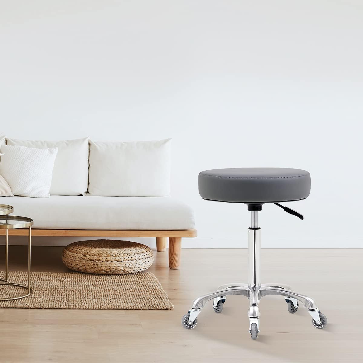 Adjustable Rolling Work Stool