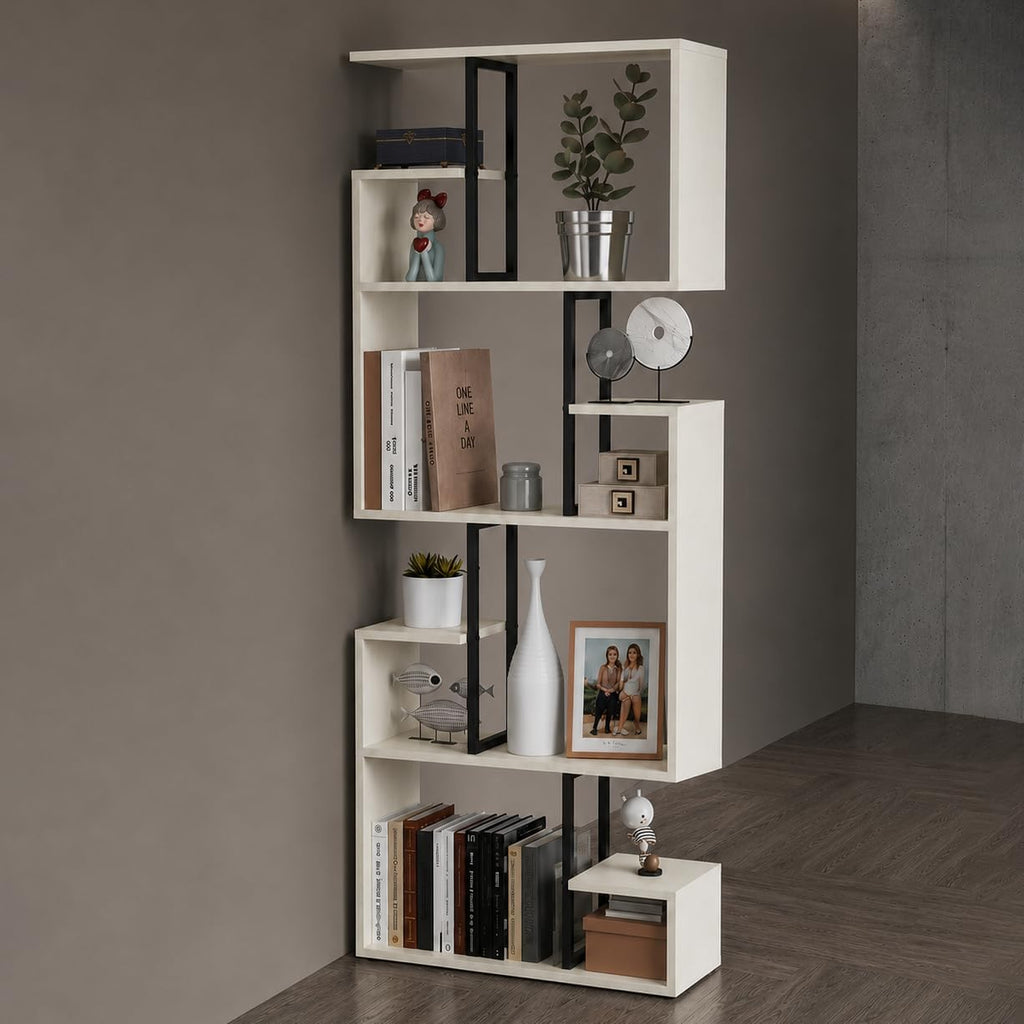 4-Tier Geometric Bookshelf