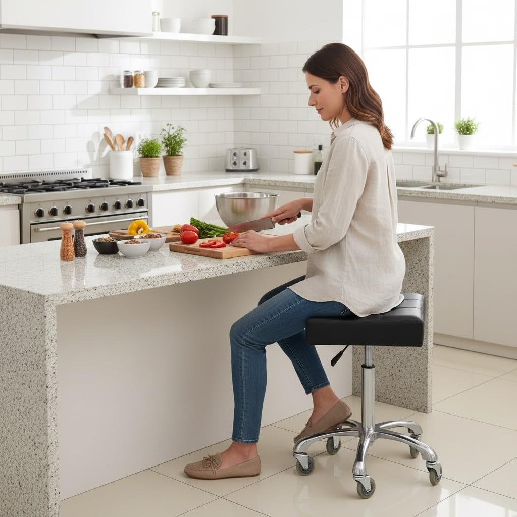 Heavy Duty Backless Adjustable Rolling Stool