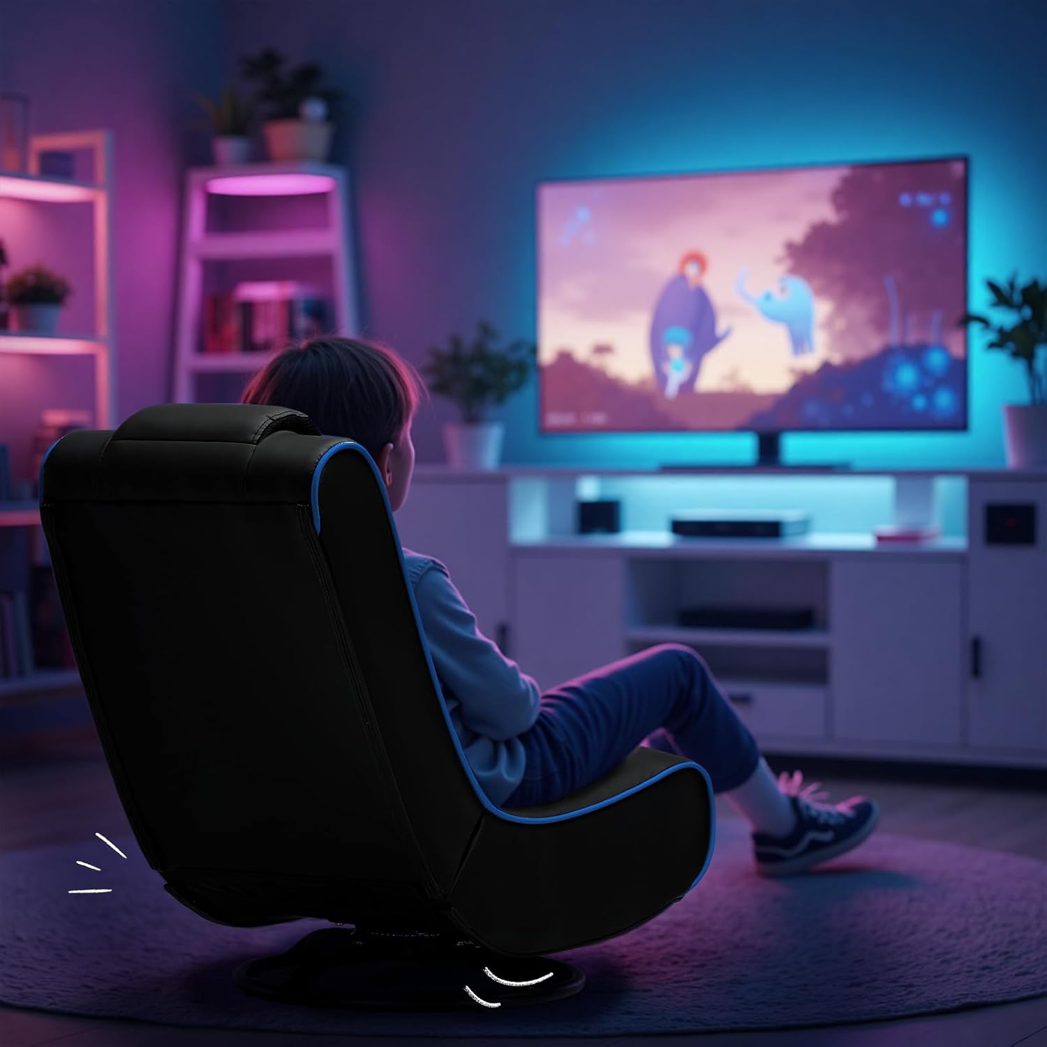 Foldable Swivel Floor Gaming Chair