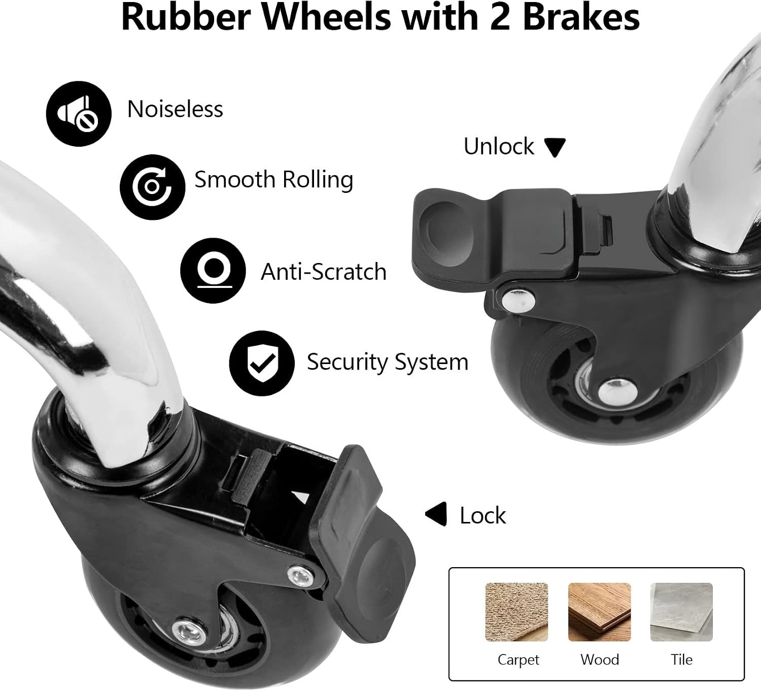 Lockable Rolling Hydraulic Adjustable Stool with Backrest