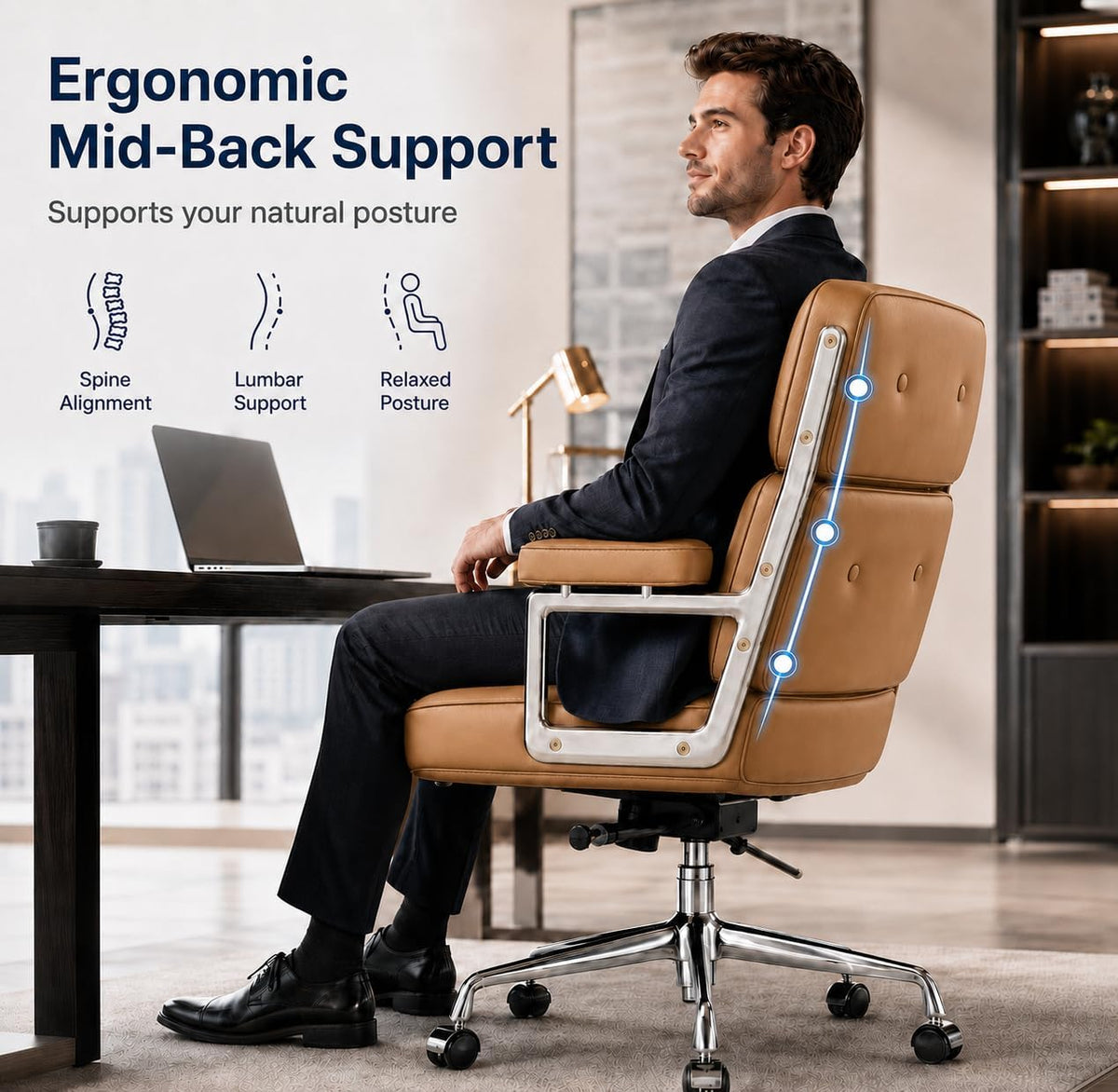Leather Ergonomic Executive Office Chair