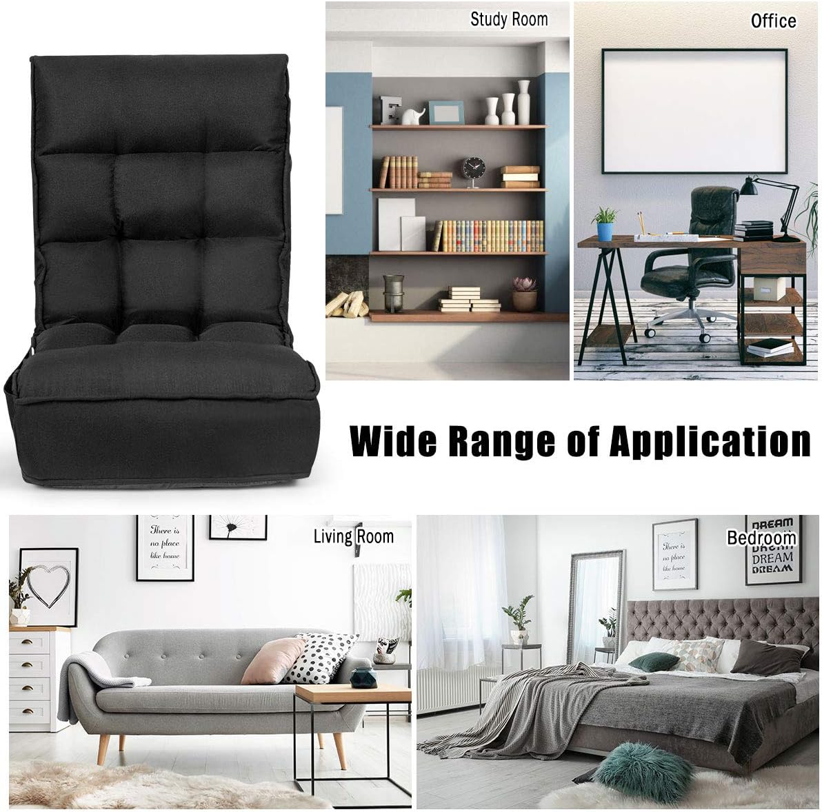 Memory Foam Foldable Floor Gaming Chair