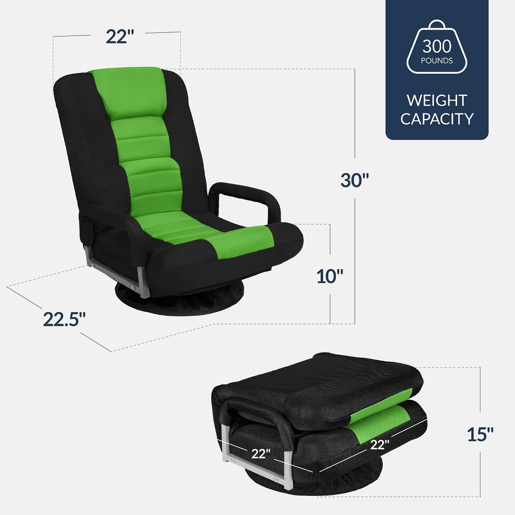 Best Choice Products Black & Green Swivel Floor Gaming Chair
