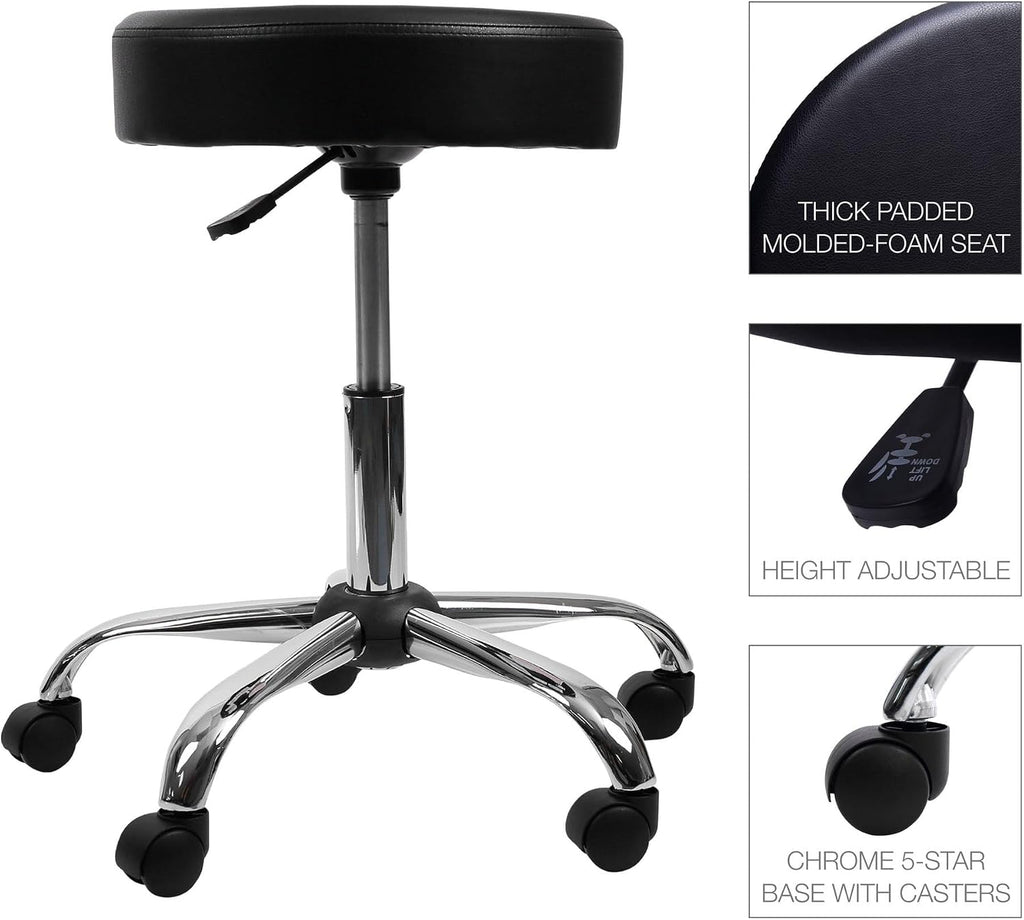 Adjustable PU Lab Stool