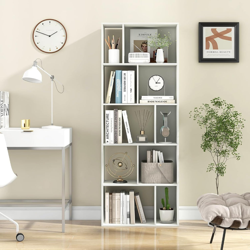 5-Tier Geometric Bookshelf