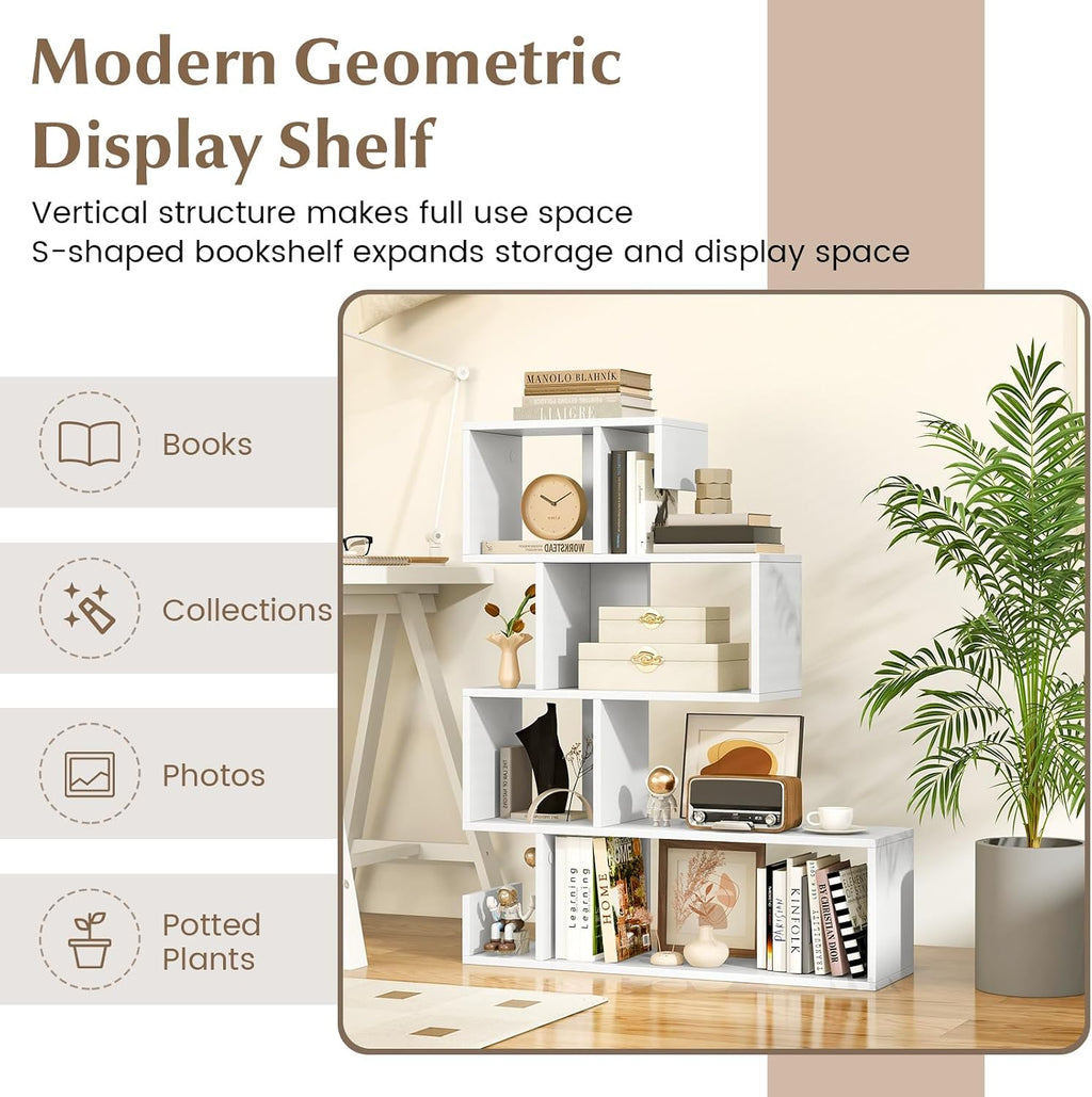 5-Tier S-Shaped Bookshelf