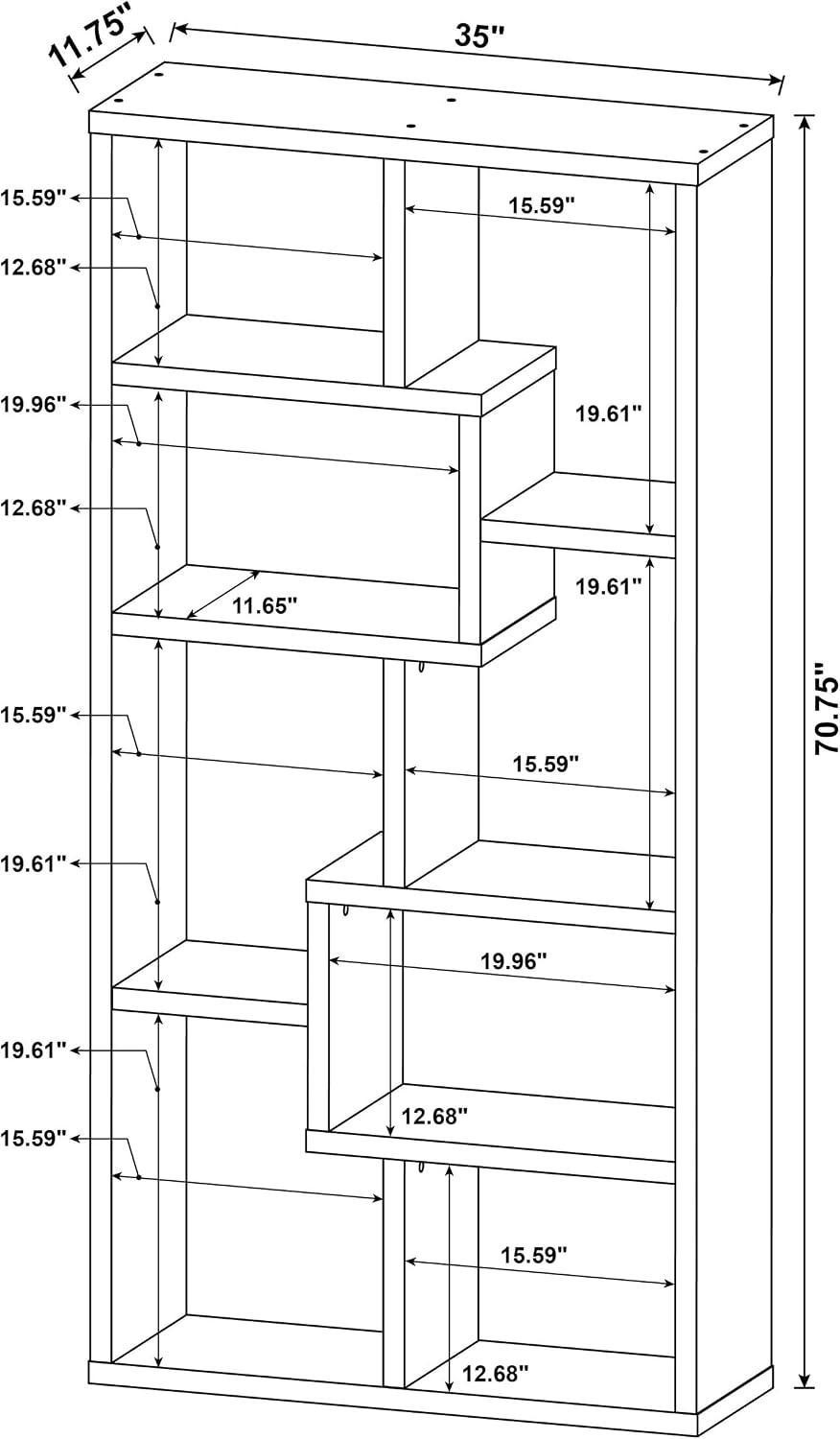 71" Geometric Bookshelf