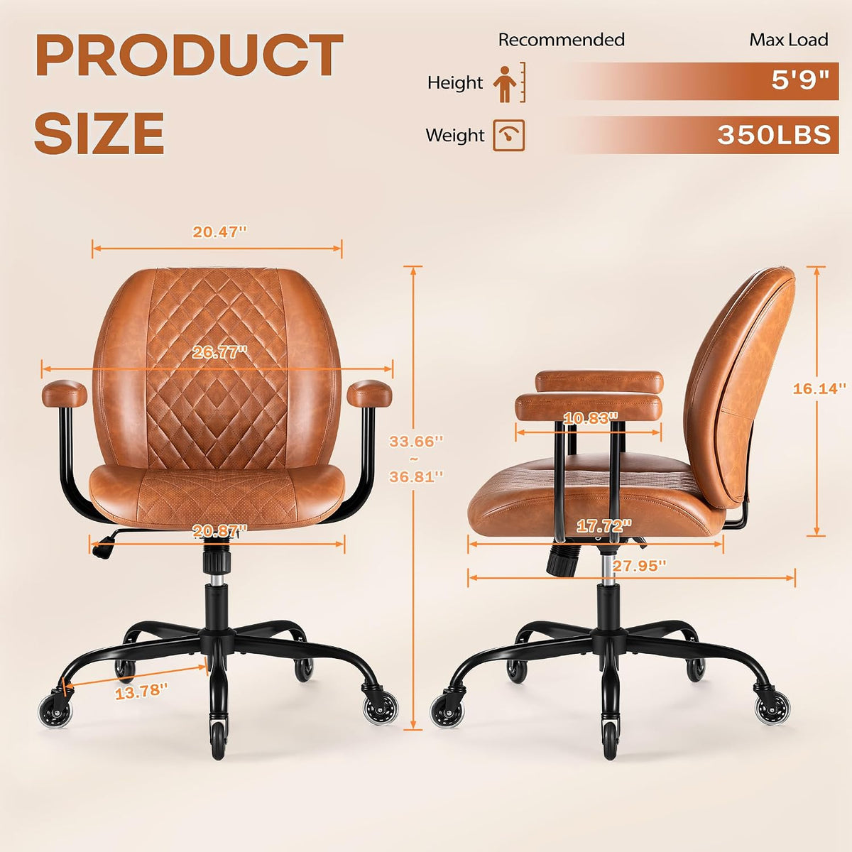 Mid-Back Leather Executive Office Chair