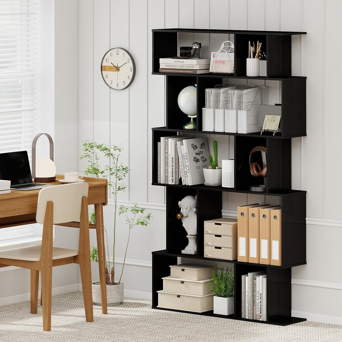 5-Tier S-Shaped Bookshelf