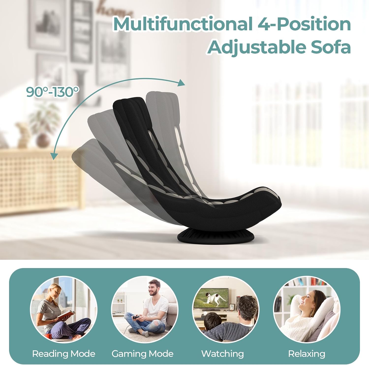 360°Swivel Foldable Floor Gaming Chair