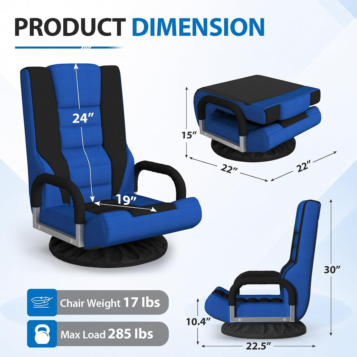 360° Swivel Foldable Floor Gaming Chair