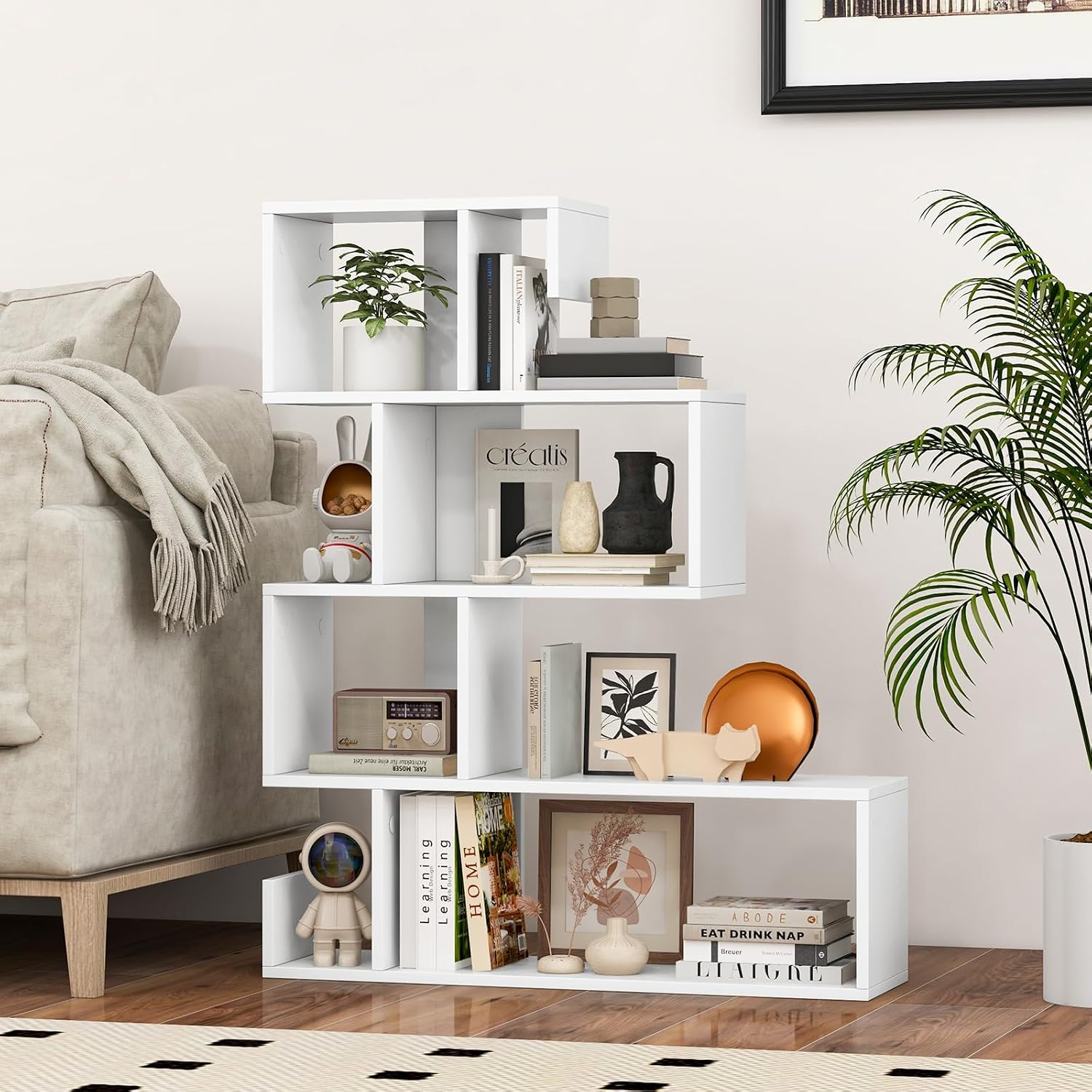 5-Tier S-Shaped Bookshelf