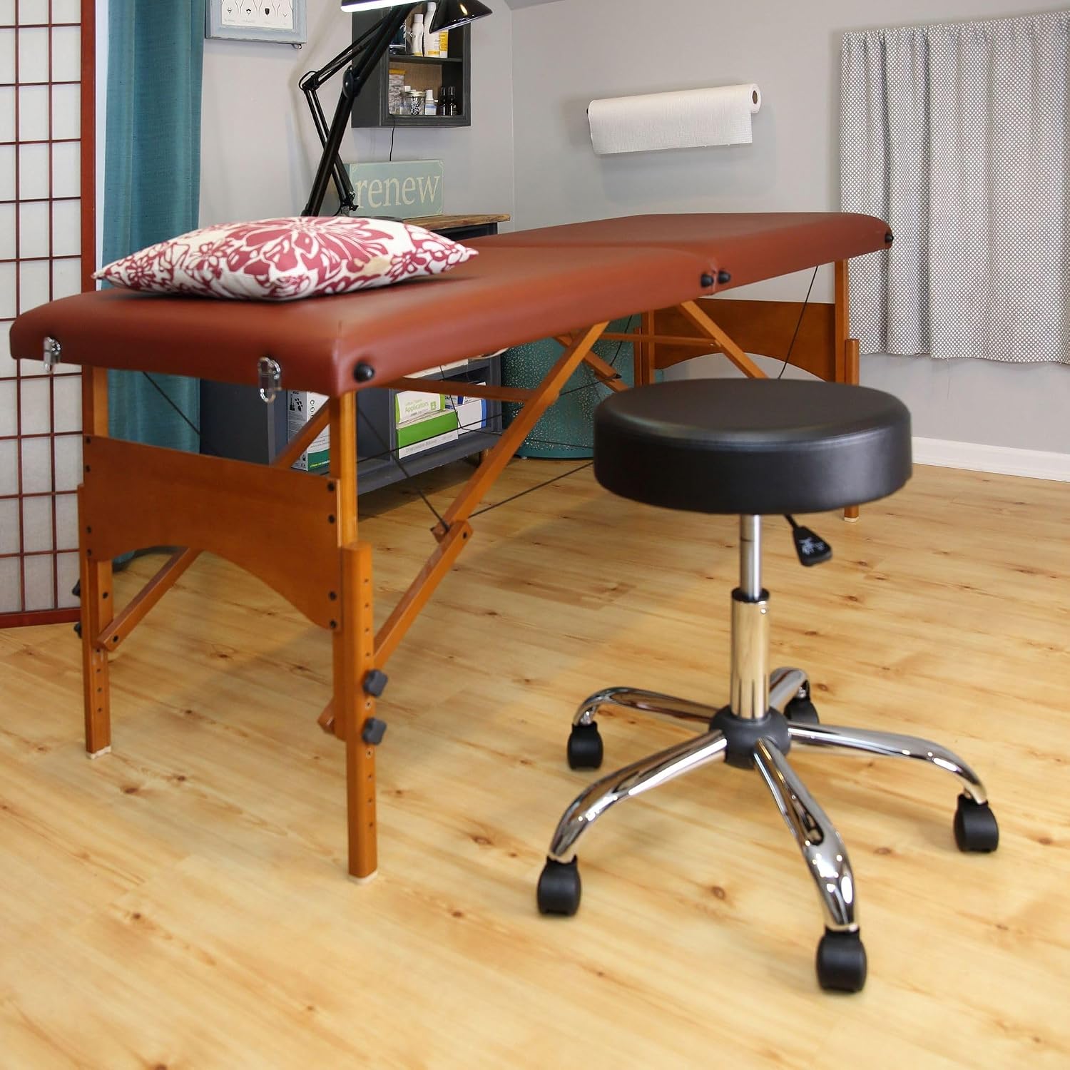 Adjustable PU Lab Stool