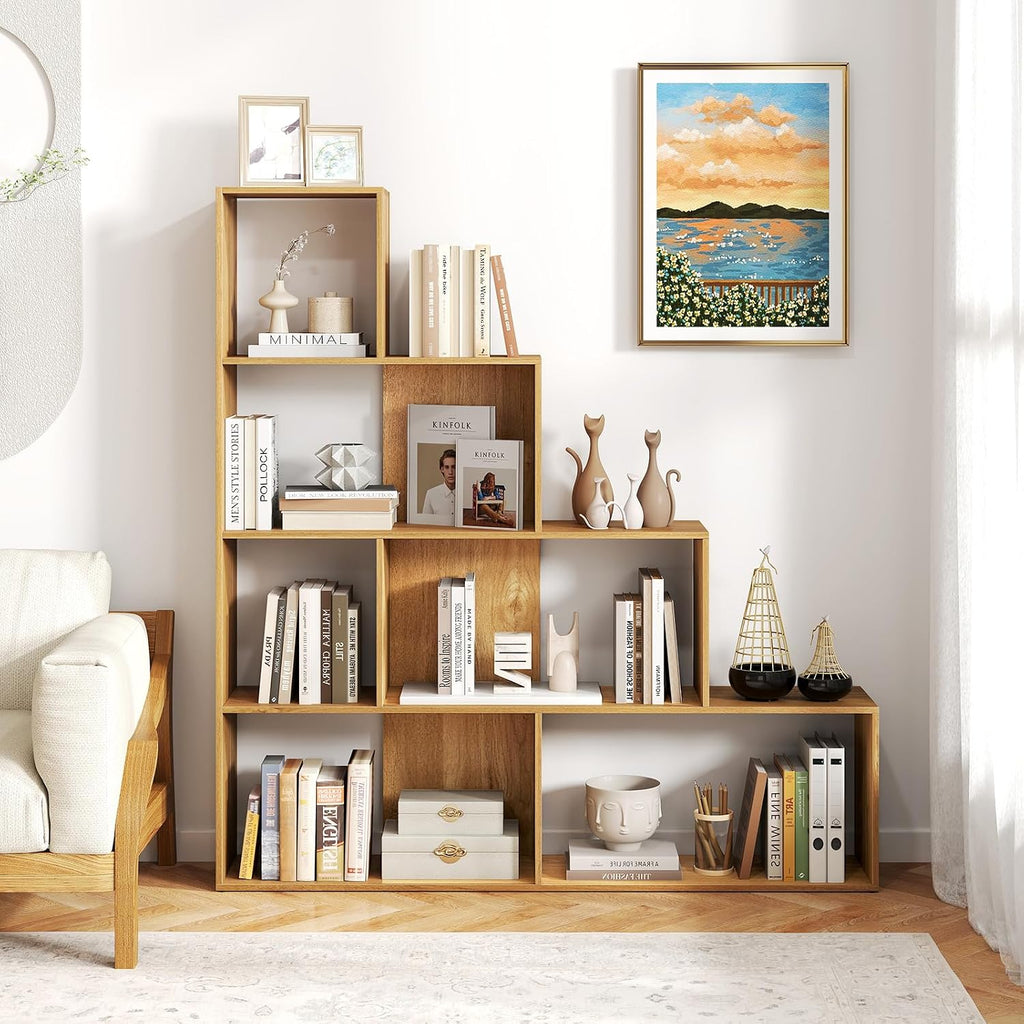4-Tier Stepped Bookshelf