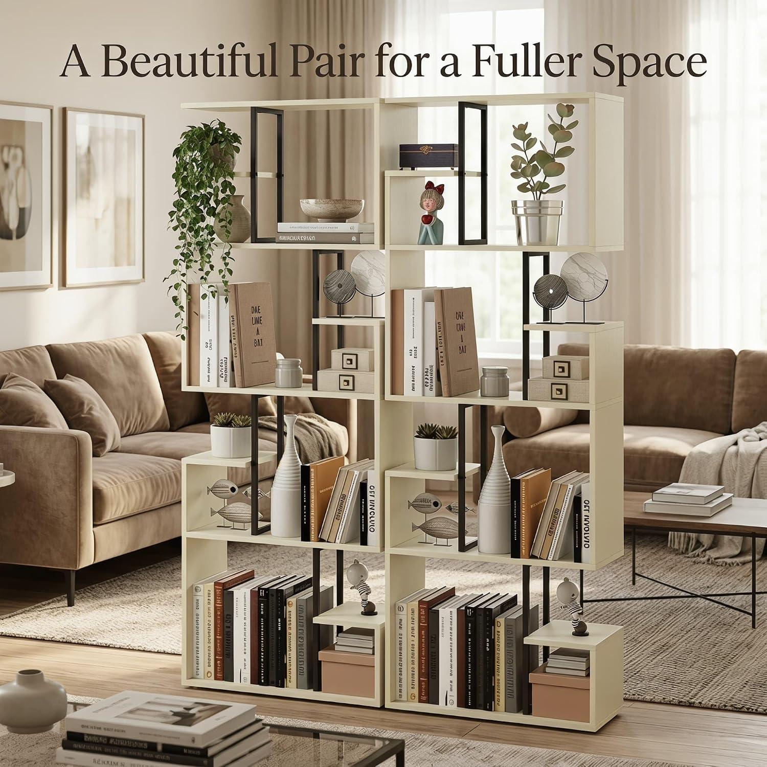 4-Tier Geometric Bookshelf