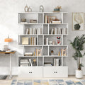6-Tier S-Shaped Bookshelf with Cabinet