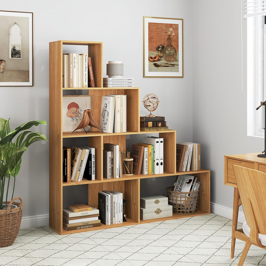 4-Tier Stepped Bookshelf