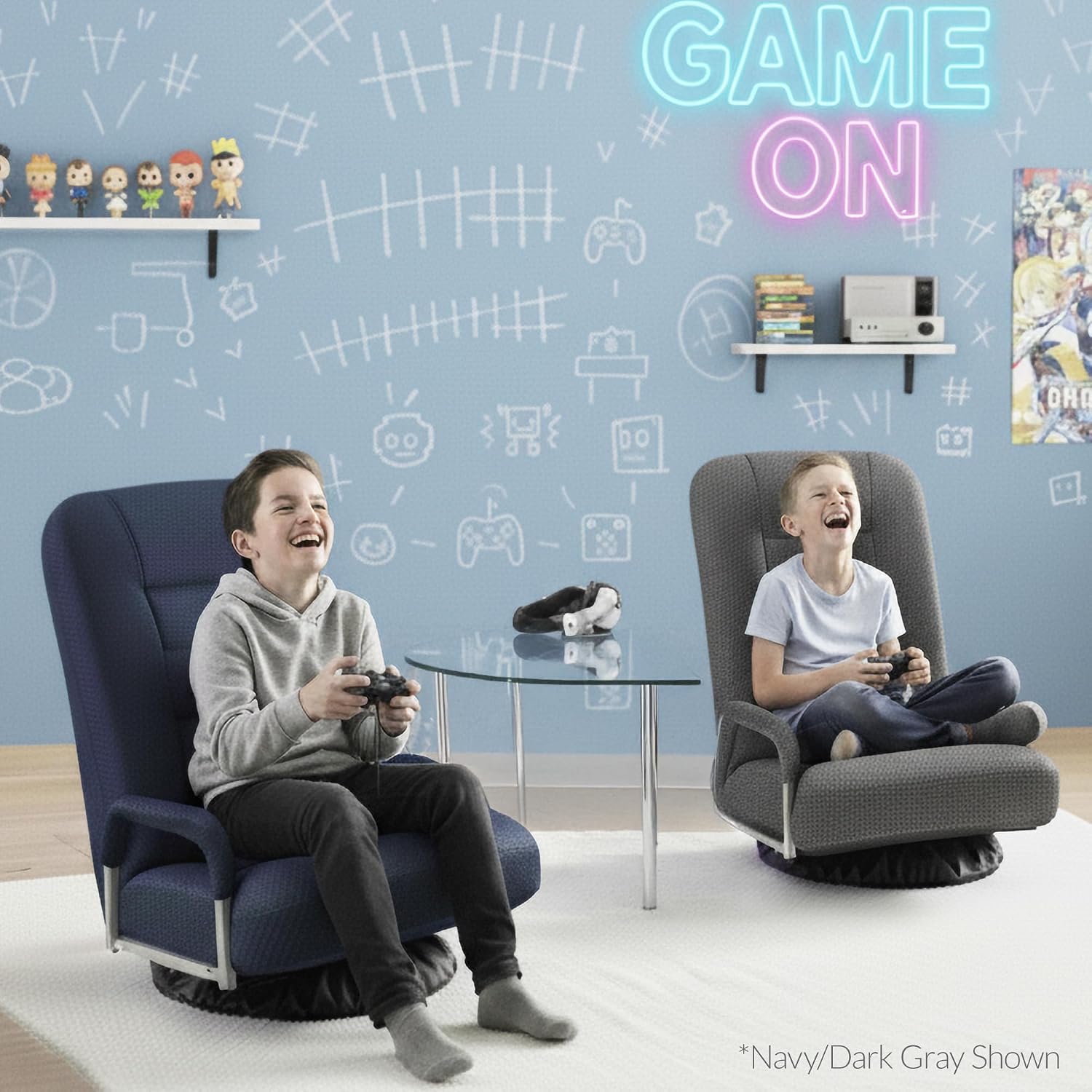 Best Choice Products Black & Green Swivel Floor Gaming Chair