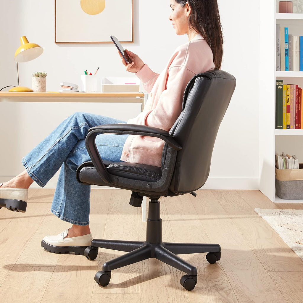 Mid-Back Faux Leather Office Task Chair