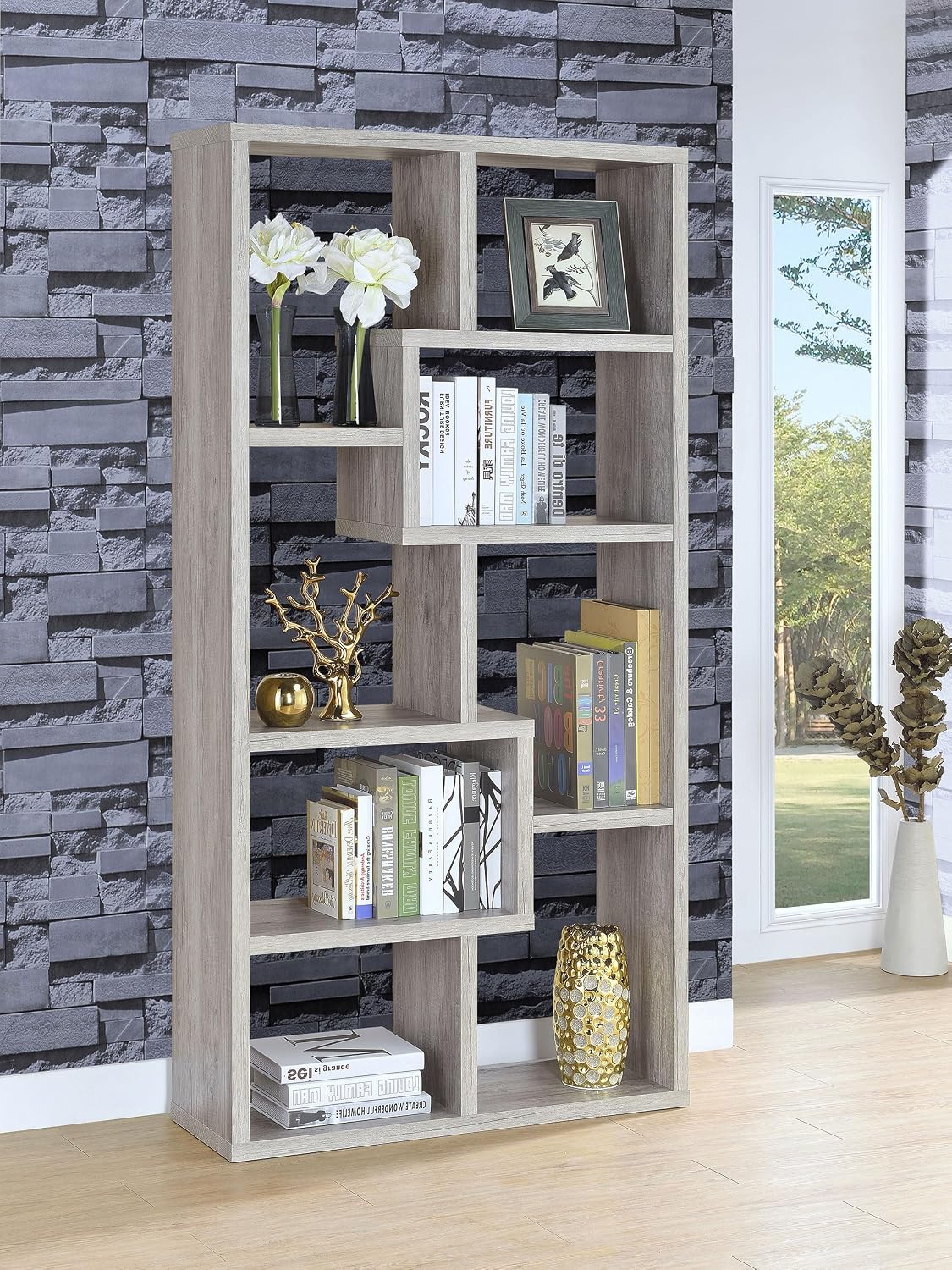 71" Geometric Bookshelf