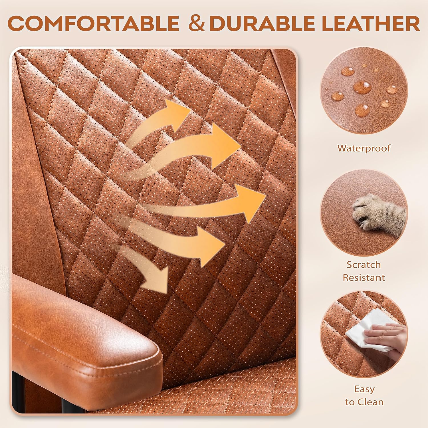 Mid-Back Leather Executive Office Chair