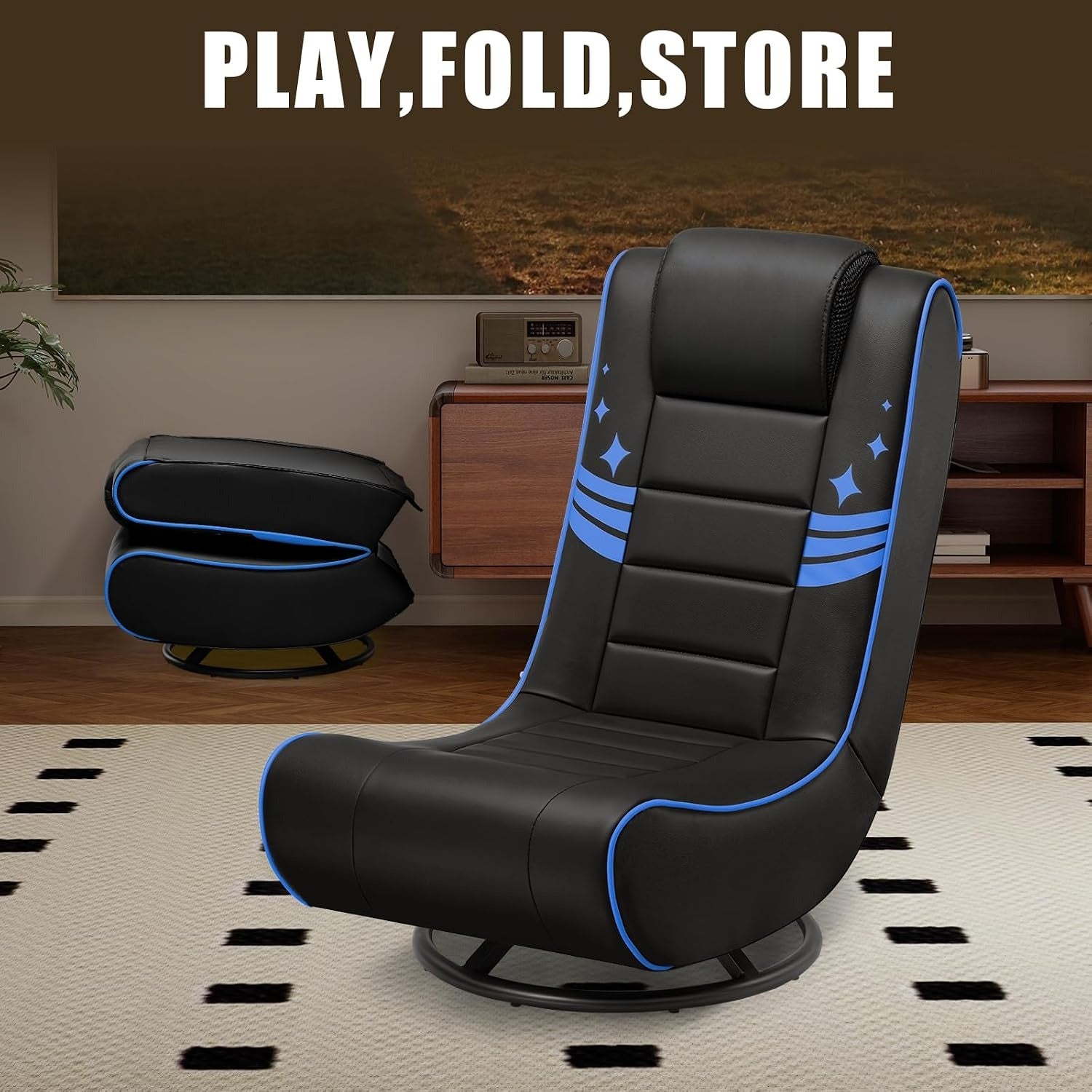 Foldable Swivel Floor Gaming Chair