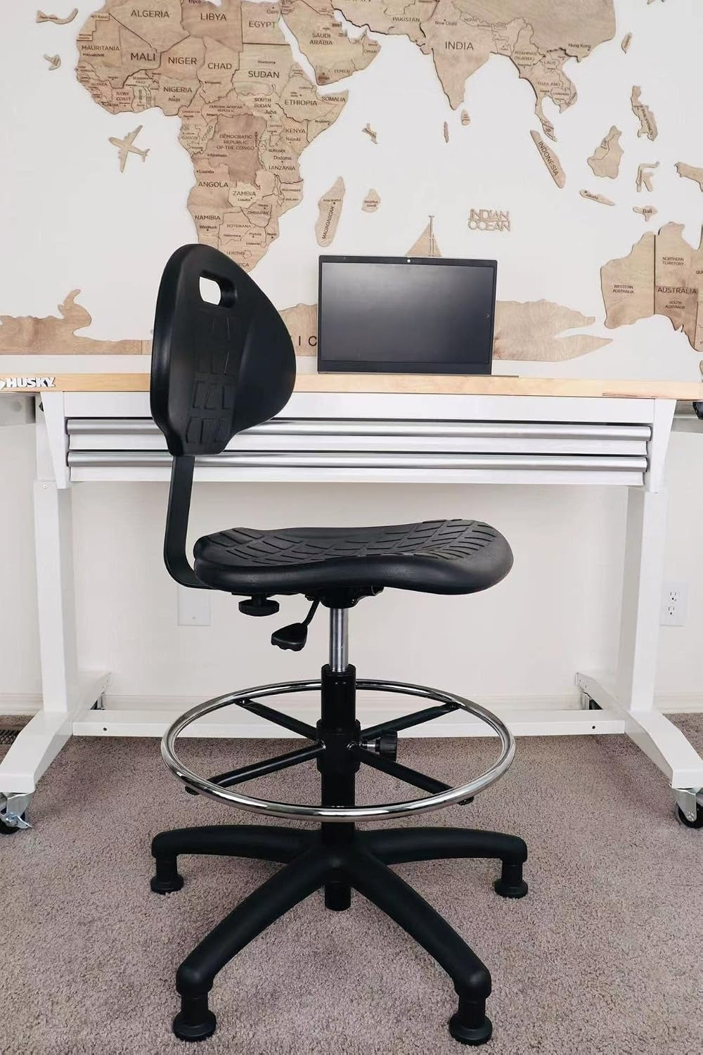 Adjustable PU Drafting Work Stool